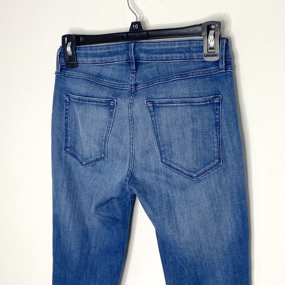 3X1 NYC W2 Distressed Mid-Rise Skinny Jeans in Crete Dark Wash Denim Size 24 - Picture 10 of 14